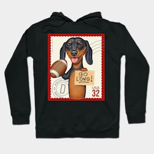 Funny dachshund with football ready to go long Hoodie